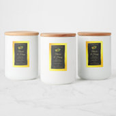 Gele zwarte Glitter-productlabels Ladybug Leaf Voedselcontainer Etiket (Flessen)