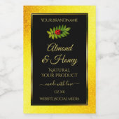 Gele zwarte Glitter-productlabels Ladybug Leaf Voedselcontainer Etiket (Enkel label)