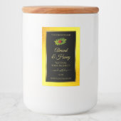 Gele zwarte Glitter-productlabels Ladybug Leaf Voedselcontainer Etiket (Voorkant)