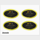 Gele zwarte Glitter-productlabels Ladybug-Logo Ovale Sticker (Vel)
