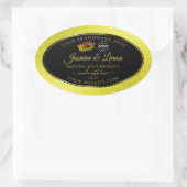 Gele zwarte Glitter-productlabels Ladybug-Logo Ovale Sticker (Tas)