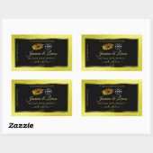 Gele zwarte Glitter-productlabels Ladybug-Logo Rechthoekige Sticker (Vel)