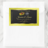 Gele zwarte Glitter-productlabels Ladybug-Logo Rechthoekige Sticker (Tas)