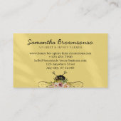 Gele zwarte harten Floral Apiary Honey Bee Visitekaartje (Achterkant)