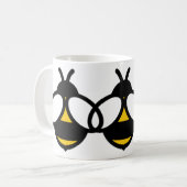 Gele zwarte hommels honingbijen leuk bijen afbeeld koffiemok (Voorkant links)