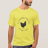 gele zwarte kippenboerderij T-Shirt (Voorkant)