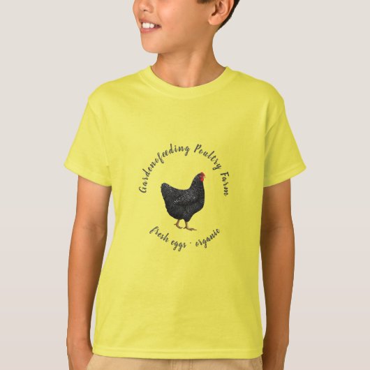 gele zwarte kippenboerderij T-Shirt (Voorkant)