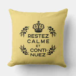 gele zwarte krest Franse houdkalk en doorgaan Kussen