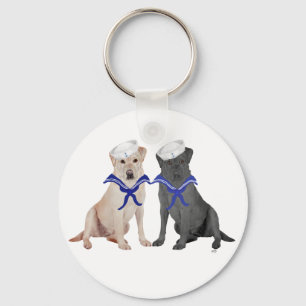 Gele & Zwarte Labrador Retrievers Sleutelhanger
