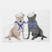 Gele & Zwarte Labrador Retrievers Theedoek (Horizontaal)