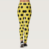 Gele zwarte luivogel kostuum Spots Retro Leggings (Achterkant)