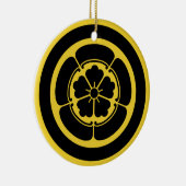  gele zwarte Oda Japan Mon Vector Art Keramisch Ornament (Rechts)