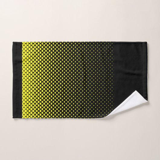 Gele zwarte polak Dot Halftone Achtergrond Bad Handdoek (Handdoek)