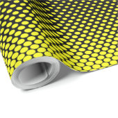 Gele zwarte polak Dot Halftone Achtergrond Cadeaupapier (Rol Hoek)