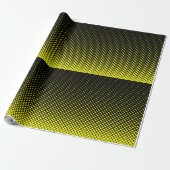 Gele zwarte polak Dot Halftone Achtergrond Cadeaupapier (Uitgerold)