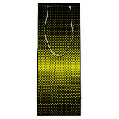 Gele zwarte polak Dot Halftone Achtergrond Wijn Cadeautas (Achterkant)