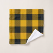 Gele zwarte rustieke buffel gespeelde geruite cheq bad handdoek (Wasdoekje)