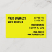 Gele zwarte schedel crossbones aanpasbare kaarten visitekaartje (Achterkant)