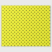 Gele zwarte stip cadeaupapier (Vlak)