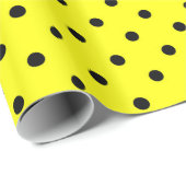 Gele zwarte stip cadeaupapier (Rol Hoek)