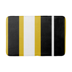 Gele zwarte strepen Bee Stripe Badmat