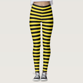 Gele zwarte strepen Bumble Bee Halloween Party Leggings