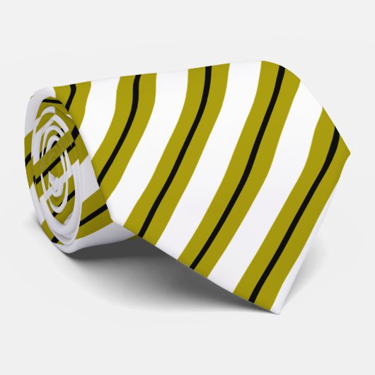 Gele zwarte strepen stropdas (Opgerold)