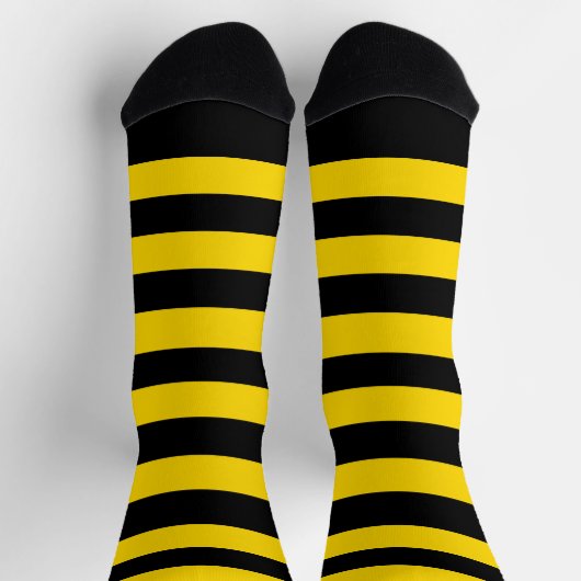 Gele/zwarte Stripes Crew-sockets Sokken (Top)