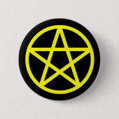 Gele zwarte vaste Pentacle-Button Ronde Button 5,7 Cm (Voorkant)