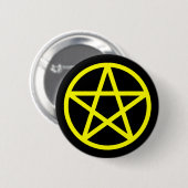 Gele zwarte vaste Pentacle-Button Ronde Button 5,7 Cm (Voorkant /achterkant)