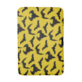 Gele & Zwarte Vleermuizen Halloween Badmat (Voorkant Verticaal)