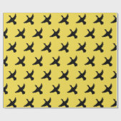 Gele zwarte vliegende eenden cadeaupapier (Vlak)