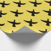 Gele zwarte vliegende eenden cadeaupapier (Hoek)
