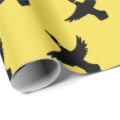 Gele zwarte vliegende eenden cadeaupapier (Rol Hoek)