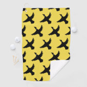 Gele zwarte vliegende eenden golfhanddoek (Insitu)