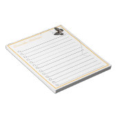 Gele zwarte vlinder onder persoonlijke titel notitieblok (Schuin)