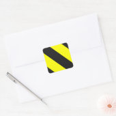 Gele zwarte waarschuwingsstrepen vierkante sticker (Envelop)