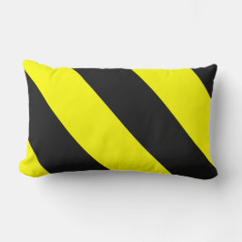 Gele zwarte waarschuwingsstripes kussen