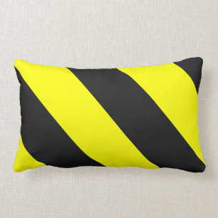 Gele zwarte waarschuwingsstripes kussen