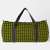 Gele Zwarte Weefpatroon Grote Duffel Tas (Achterkant)