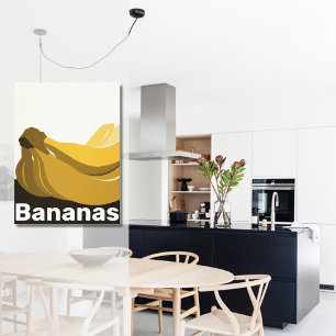 Gele, Zwarte, Witte Keuken Muur Decoratie - Poster