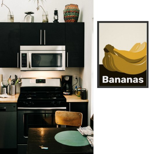 Gele, Zwarte, Witte Keukenmuur Decoratie - Poster