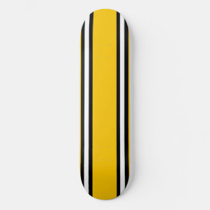 Gele Zwarte & Witte Pinstripes Skateboarddek Persoonlijk Skateboard