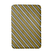 Gele zwarte witte regenboogstripes badmat (Voorkant Verticaal)