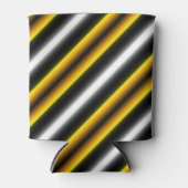 Gele zwarte witte regenboogstripes blikjeskoeler (Voorkant)