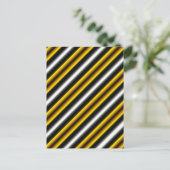 Gele zwarte witte regenboogstripes briefkaart (Staand voorkant)