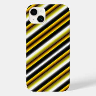 Gele zwarte witte regenboogstripes Case-Mate iPhone 14 plus hoesje
