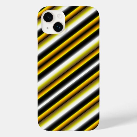 Gele zwarte witte regenboogstripes Case-Mate iPhone case (Achterkant)
