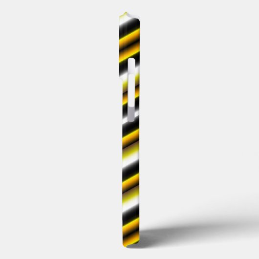 Gele zwarte witte regenboogstripes Case-Mate iPhone case (Achterkant / Links)