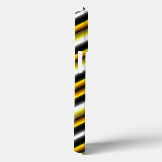 Gele zwarte witte regenboogstripes Case-Mate iPhone case (Achterkant / Rechts)